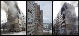 Жилые дома в Харькове после обстрелов и бомбардировок