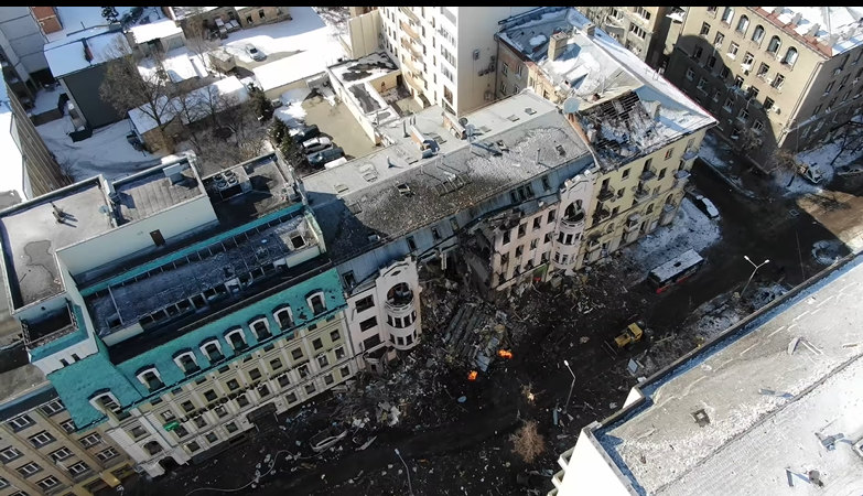 Разрушен жилой дом в центре Харькова. 14 марта 2022 года